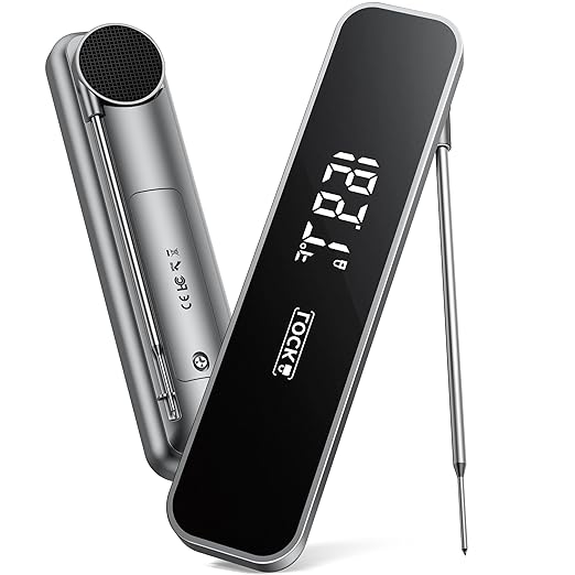 0.3 Sec Instant Read Meat Thermometer Digital, Food Thermometer for Cooking and Grilling, Waterproof, Backlight, Kitchen Oven Candy BBQ Essentials Accessories, Gifts for Him Men, Dad & Mom by Unknown