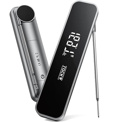 0.3 Sec Instant Read Meat Thermometer Digital, Food Thermometer for Cooking and Grilling, Waterproof, Backlight, Kitchen Oven Candy BBQ Essentials Accessories, Gifts for Him Men, Dad & Mom by Unknown