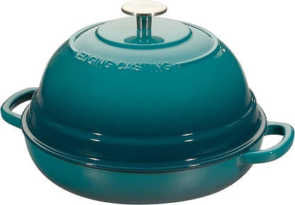 EDGING CASTING Enameled Cast Iron Dutch Oven Pot with Lid, Round Bread Oven for Homemade Sourdough Bread Baking, 6 Quart, Darkcyan - Image 2