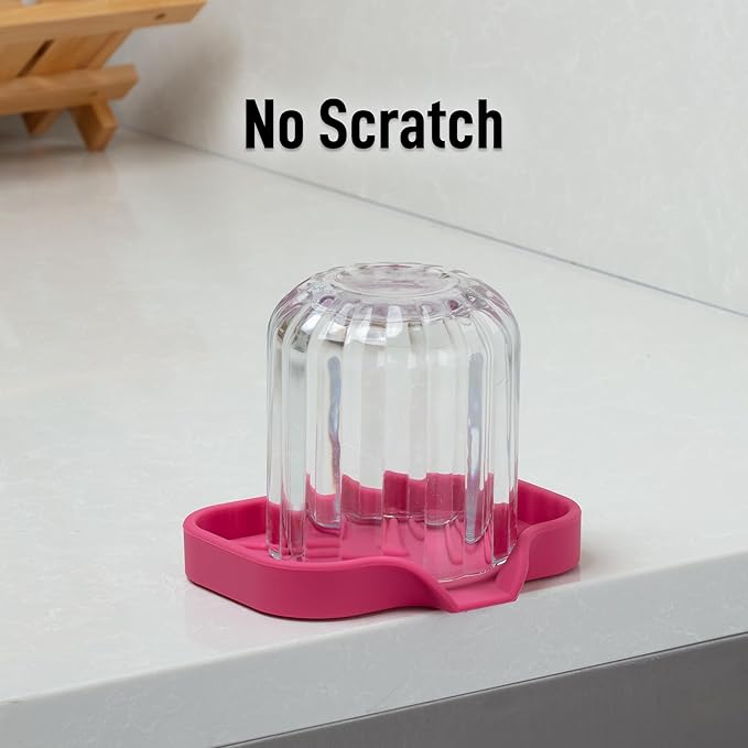 Zulay Kitchen Small Silicone Sponge Holder (4.9x3.3”) – Space-Saving Sink Organizer Tray for Sponge, Soap, Brush & More – Compact Non-Slip Dish for Kitchen & Bathroom (Honeysuckle) - Image 7