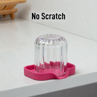 Zulay Kitchen Small Silicone Sponge Holder (4.9x3.3”) – Space-Saving Sink Organizer Tray for Sponge, Soap, Brush & More – Compact Non-Slip Dish for Kitchen & Bathroom (Honeysuckle) - Image 7