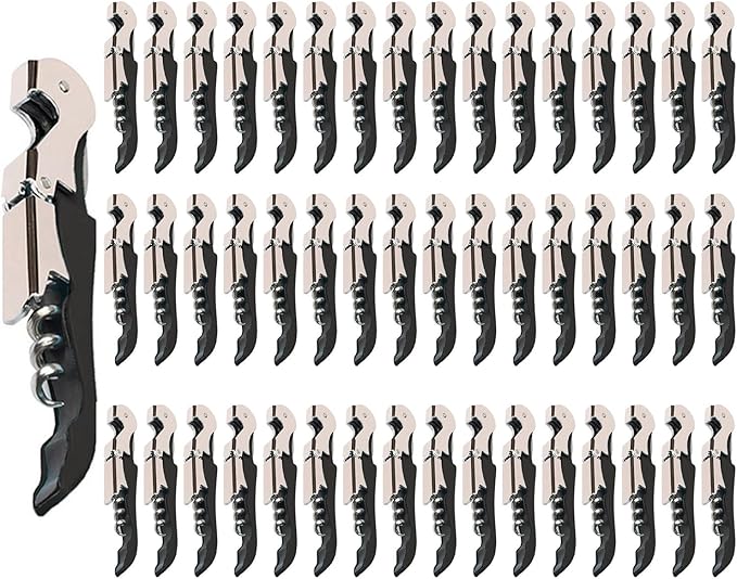 Kit-Home Professional Waiter Corkscrew Wine Openers Set (50 PCS),Upgraded with Heavy Duty Stainless Steel Hinges Wine Key for Restaurant Waiters, Sommelier, Bartenders by Kit-Home