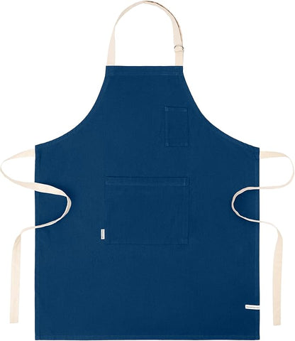 Cotton Canvas Apron for Women & Men – Adjustable Neck Strap & Waist Ties with Pockets