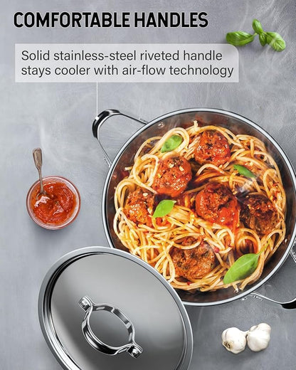 Cooks Standard 18/10 Stainless Steel Stockpot 12-Quart, Classic Deep Cooking Pot Canning Cookware with Stainless Steel Lid, Silver - Image 5