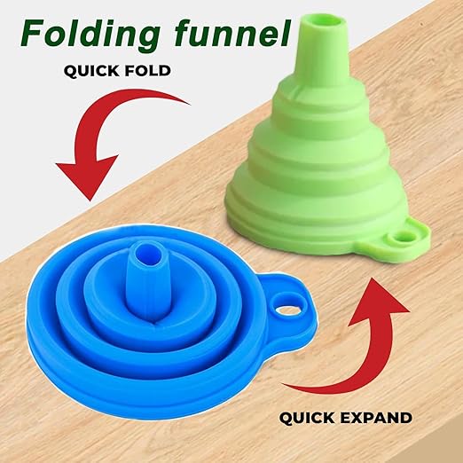 Kitchen Funnel Set of 6,Large Medium and Small,2025 Upgrade Silicone Kitchen Gadgets Accessories Food Grade Collapsible Funnels for Kitchen Use Filling Bottles Liquid Powder Transfer - Image 4