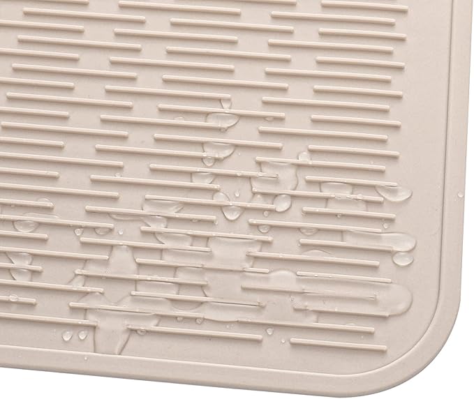 MicoYang Silicone Dish Drying Mat for Multiple Usage,Easy clean,Eco-friendly,Heat-resistant Silicone Mat for Kitchen Counter or Sink,Refrigerator or Drawer Liner Tapioca 4XL 32 inches x 18 inches - Image 9