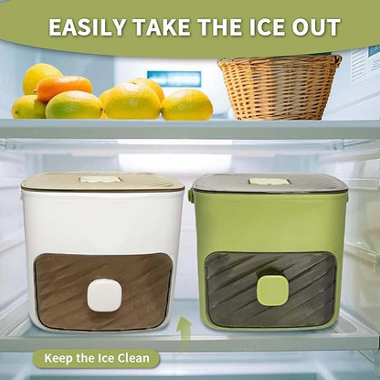 Ice Cube Tray for freezer with 2 Trays and Ice Storage Bin Tweezers, 48 Grid Ice Making Mold Ice Maker with Easy to Press Lid, for Whiskey Cocktails Beer Coffee (White)