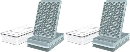 WIBIMEN Mini Ice Cube Trays, Small Tiny Round Pebble Crushed Nugget Ice Trays for Freezer with Lid - Chilling Drinks Coffee Juice(4 Pack/0.55In - Blue) by WIBIMEN