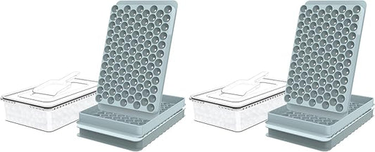 WIBIMEN Mini Ice Cube Trays, Small Tiny Round Pebble Crushed Nugget Ice Trays for Freezer with Lid - Chilling Drinks Coffee Juice(4 Pack/0.55In - Blue) by WIBIMEN