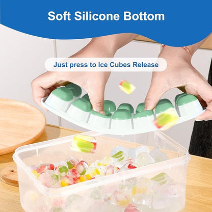 5 Pack 70 Cube Silicone Ice Cube Trays for Freezer with Lids, Easy-Release Stackable Ice Molds & Ice Trays, BPA-Free Freezer Ice Tray Set for Drinks,Coffee,Cocktails, Food,Ice Trays for Freezer. - Image 4