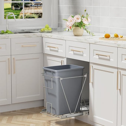 ROOMTEC Lightweight and Durable Slim Trash Can, Wastebaskets for Office, Workspace, Kitchen, Bathroom