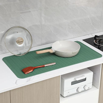 MicoYang Silicone Dish Drying Mat for Multiple Usage,Easy clean,Eco-friendly,Heat-resistant Silicone Mat for Kitchen Counter or Sink,Refrigerator or Drawer Liner Green 5XL 36inches x 18inches - Image 8