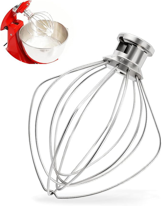 Dishwasher Safe K45WW Wire Whip for Kitchenaid Whisk Attachment 4.5QT-5QT Tilt-Head Stand Mixer,-All Stainless Steel Kitchen aid Whisk Attachment for Cream, Frostings, Cakes by Mttobo