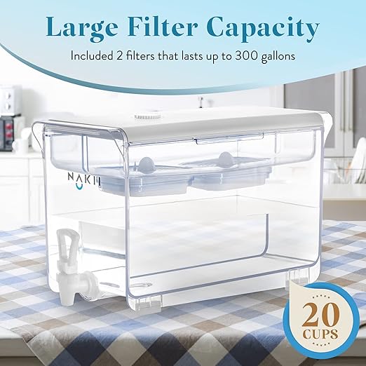Nakii Water Filter Dispenser with 2 Filters - 18-Cup Water Dispenser with 300 Gallons Capacity Long-Lasting NSF-Certified Filters for Cleaner and Healthier Drinking Water - Faster Filtration, BPA-Free - Image 2