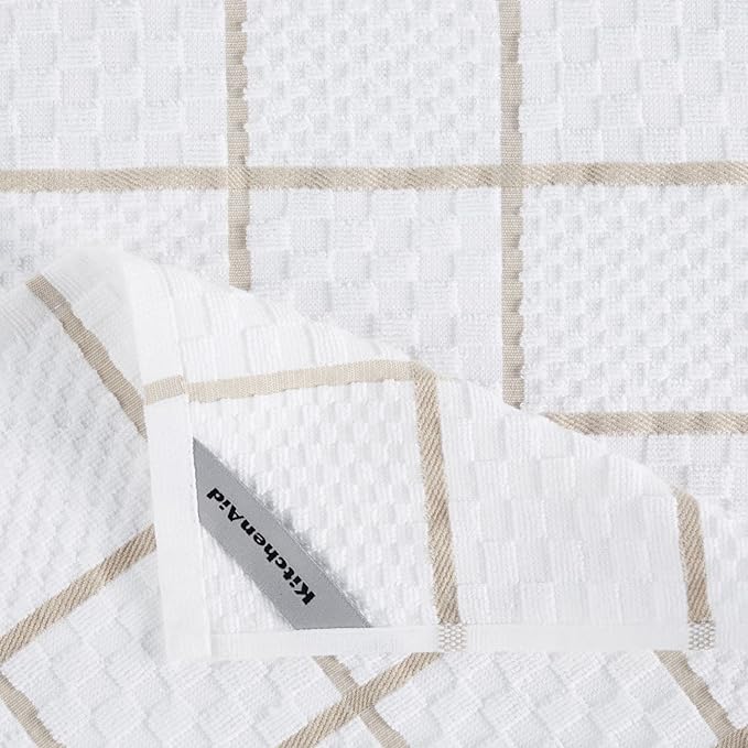 KITCHENAID Quilted Cotton Terry Cloth Oven Mitt, Pot Holder, Kitchen Towel 4-Pack Set, Heat Resistant, Silicone Grip, 16"x26", 7"x13" & 7"x10", Milkshake - Image 9