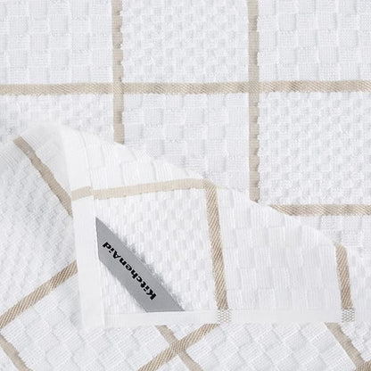KITCHENAID Quilted Cotton Terry Cloth Oven Mitt, Pot Holder, Kitchen Towel 4-Pack Set, Heat Resistant, Silicone Grip, 16"x26", 7"x13" & 7"x10", Milkshake - Image 9