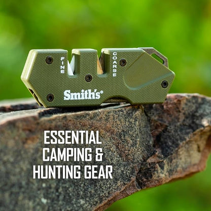 Smith’s Pocket Pal Tactical Knife Sharpener - 2 Stage Sharpener & Diamond Sharpening Rod - Pocket Clip - Outdoor Hunting Knife & Hook Sharpener - Compact & Lightweight - Image 2