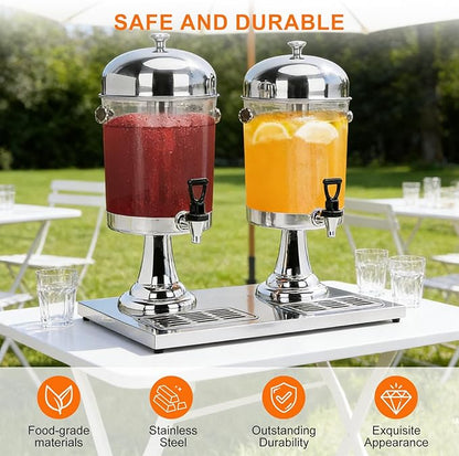 4.4 Gallon Iced Beverage Drink Dispenser, Stainless Steel Water Jar with Stand, Iced Beverage Drink Dispenser for Parties, Commercial Hot Cold Juice, Hot & Cold Drinks - Image 5