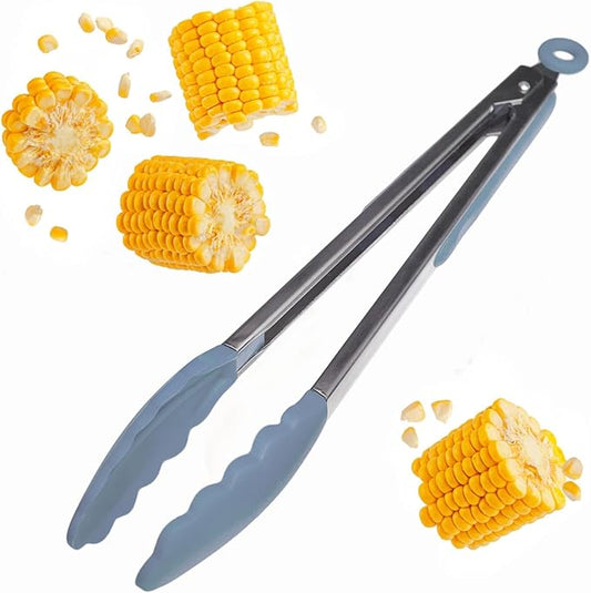 Starpack 'Get a Grip' Silicone Kitchen Tongs for Cooking 12 Inch - BBQ Silicone Tongs for Grill Heat Resistant to 600°F - Stainless Steel Utensils with Non Stick Rubber Tips for Serving Food by StarpackHome