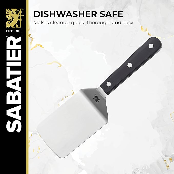 Sabatier Triple Rivet Stainless Steel Wide Turner, 9.65-Inch, Black,5154549 - Image 3