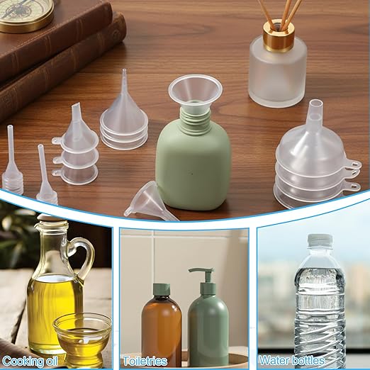 14 Pack Small Funnel Kit 3 Sizes with Droppers for Kitchen Bottles Essential Oils Capsules Pet Souvenirs Pet Souvenirs Perfume Precise Multifunctional Pouring for Garage Labs Cooking