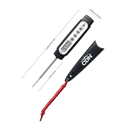 CDN ProAccurate® Waterproof Digital Thermometer with Protective Sheath, Easy to Read Display, 2.75" Stem with Thin Tip, Black/White (Q2-450X) - Image 8