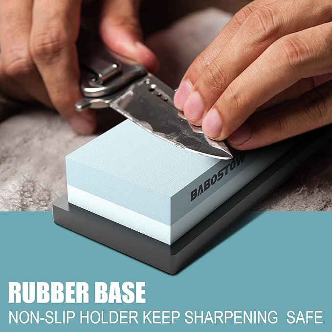 Premium Whetstone Knife Sharpening Stone 2 Side Grit 400/1000 Waterstone & Honing Stones - Whetstone Knife Sharpener - NonSlip Rubber Base for Kitchen Knife Sharpener Stone