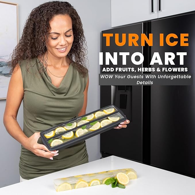 Ksestor Large Ice Cube Tray – 15.7" x 4.6" Ice Core for Beverage Dispenser – Easy Release, BPA-Free, Odor-Resistant - Drink Dispenser with Ice Core - Image 3