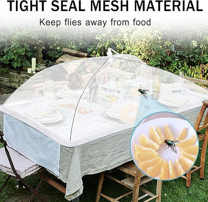 JULBEAR 2 Pcs 40x24inches Extra Large Mesh Food Cover Tent Umbrella Food Screen Covers for Outside Pop-up Mesh Collapsible Food Nets for Parties Picnics Outdoor BBQs Collapsible - Image 6