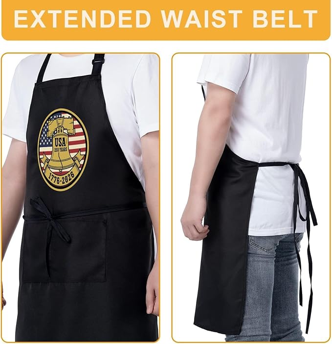 Us 250 Years Of Freedoms Apron With Pocket For Mens