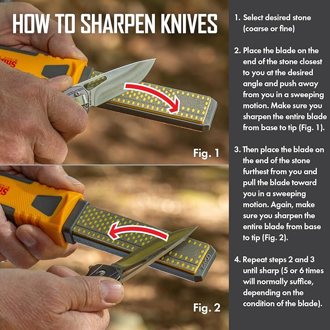 Smith's DCS4 4” Diamond Combination Sharpener - Double Sided Stone - Outdoor Field Knife Sharpener - Fish Hook & Pointed Tools Micro Sharpener - Lightweight, Compact, Handheld - Image 4