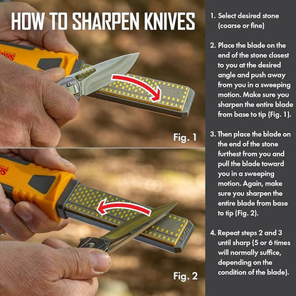 Smith's DCS4 4” Diamond Combination Sharpener - Double Sided Stone - Outdoor Field Knife Sharpener - Fish Hook & Pointed Tools Micro Sharpener - Lightweight, Compact, Handheld - Image 4