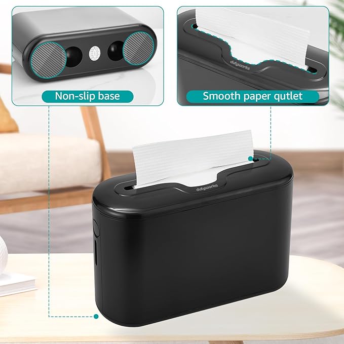 Multifold Paper Towel Dispenser Countertop, Commercial Hand Towel Dispenser for Bathroom Kitchen Home, Trifold/C Fold/Z Fold Napkin Dispenser, Abs Plastic - Non-Slip, Black