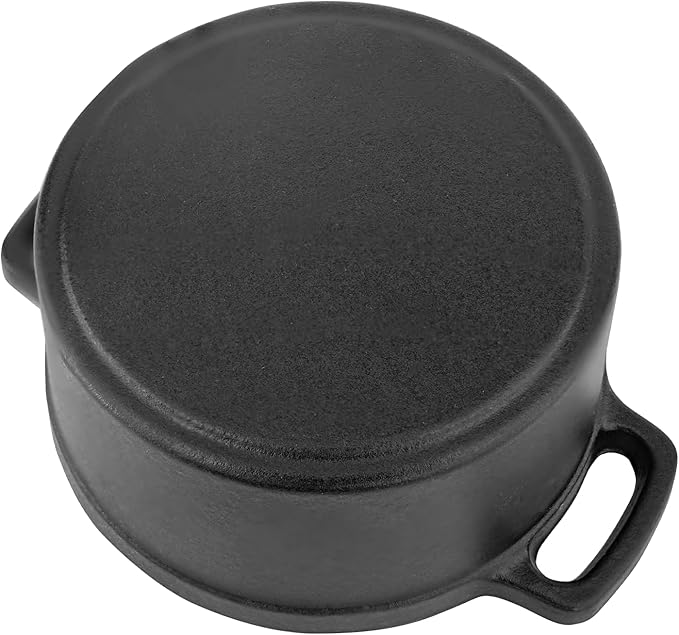 Flavehc Mini Cocotte 8 oz Pre-Seasoned Mini Dutch Oven 0.25 qt. Cast Iron Garlic Roaster for Oven Garlic Confit Pot Ramekins with Lids Oven Safe Set of 2