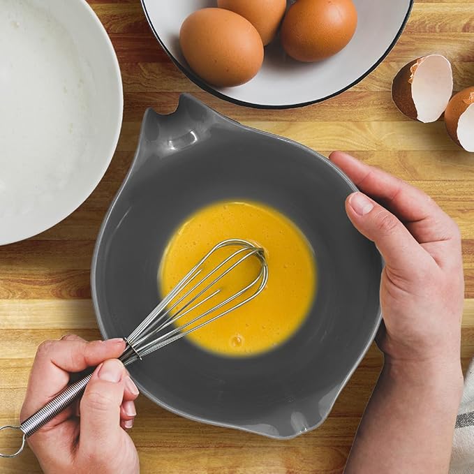 Glad Mixing Bowl with Handle – 3 Quart | Heavy Duty Plastic with Pour Spout and Non-Slip Base | Dishwasher Safe Kitchen Supplies for Cooking and Baking, Grey - Image 2