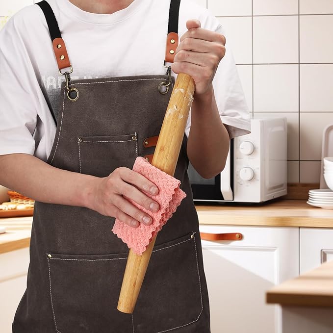 Classic French Rolling Pins Bamboo Wooden Rolling Pin for Baking Pizza Dough Pie Cookie, 18-Inch - Image 4