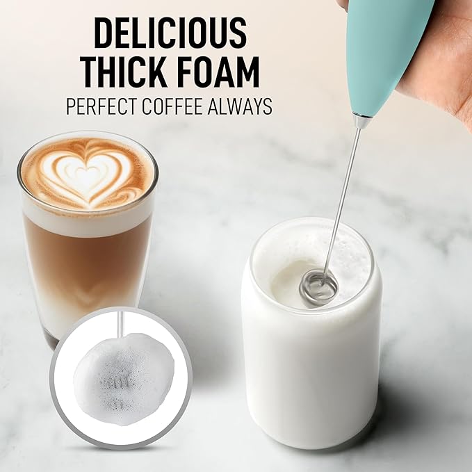Zulay Kitchen Whisk Milk Frother with 4 Duracell Batteries - Powerful Handheld Foam Maker for Coffee, Lattes, Matcha, Hot Chocolate & Cappuccinos - Whip Creamy Froth in Seconds - Image 2