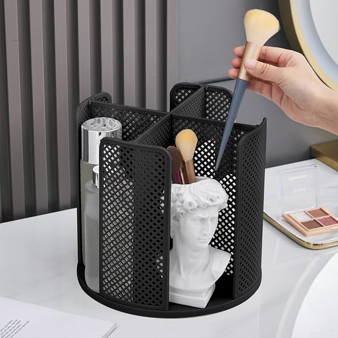 Cup and Lid Organizer Cup Dispenser Coffee Cup Organizer Paper Cup Holder Rotating for Bathroom, Restaurant, Break Room, Coffee Station, Bar, Buffet, Kitchen Cabinet, Countertop,4 Compartment - Image 4