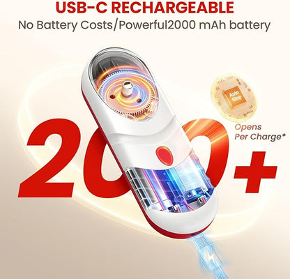 Electric Can Opener, Automatic Rechargeable Can Openers with One-Touch Smooth Edge & Magnetic Lid - Hands-Free Easy-Grip Opener for Seniors with Arthritis and Most Cans
