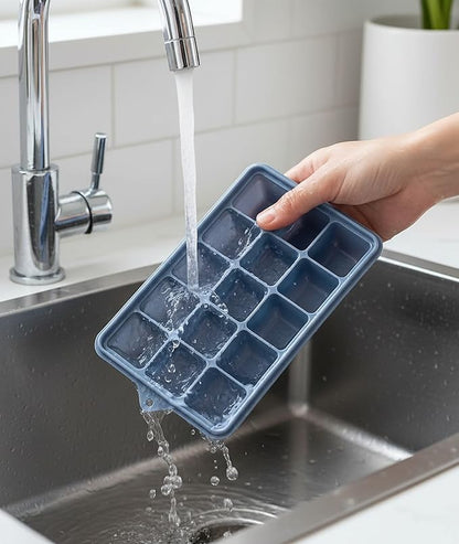 Silicone Ice Cube Tray with No-Spill Lid for Freezer, Easy Release Silicone Ice Trays with Cover, Compact for Kitchen, RV Freezer, Nice Ice for Coffee,Cocktail, Whiskey. - Image 7