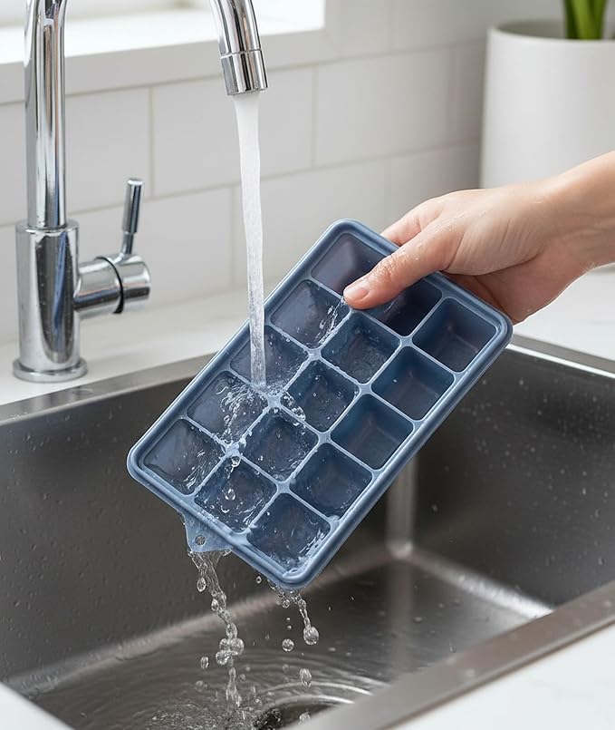 Upgraded Silicone Ice Cube Trays For Freezer with Spill-Proof Lid, Easy Release 1.2'' Ice Cube Molds & Trays for Coffee, Drinks, Cocktail, Whiskey, Baby Food, BPA Free, 3Pack - Image 7