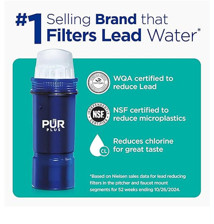 PUR PLUS 30-Cup Water Filter Dispenser with 1 Lead-Reducing PUR PLUS Filter, Dishwasher Safe, Powerful Filtration, Large Capacity with Slim, Space-Saving Design, White (DS1811Z) - Image 3