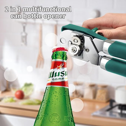 Safring Can Opener Manual, Handheld Strong Heavy Duty Stainless Steel Can Opener, Comfortable Handle, Sharp Blade Smooth Edge, Can Openers with Multifunctional Bottle Opener, Aqua Sky - Image 5