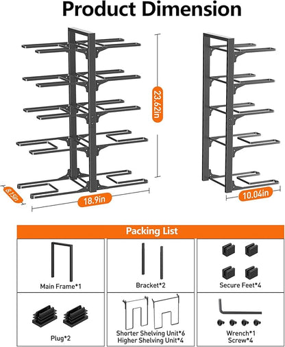 MUDEELA 10-Tier Pots and Pans Organizer under Cabinet, 23.62" Height Heavy Duty Pot and Pan Organizer Kitchen Cabinet Organization and Storage, Adjustable Pot Rack for Frying Pan, Cast Iron Skillet - Image 3
