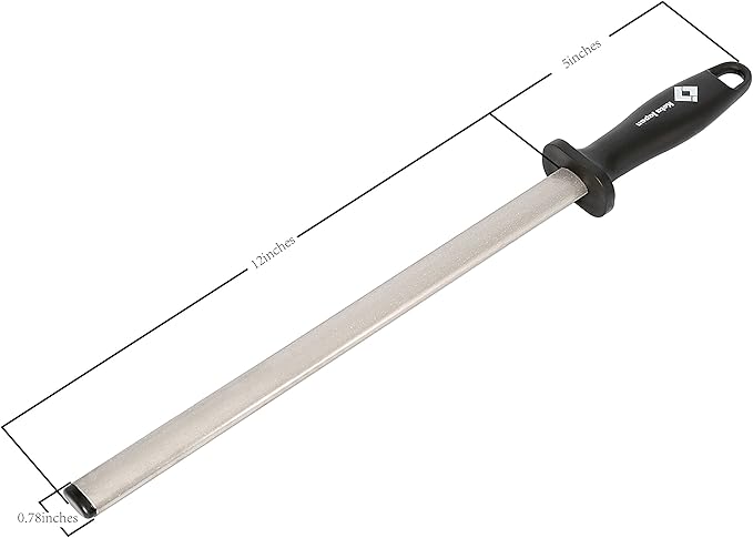 Kota Japan 12 in. Diamond Carbon Steel Professional Knife Sharpener Rod | Kitchen, Home or Hunting | Master Chef, Hunter or Home Gourmet Blade Sharpening Rod or Stick - Image 5