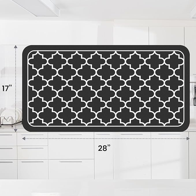 WISELIFE Dish Drying Mat Super Absorbent Drying Mat Large Dish Drying Mats for Kitchen Counter Easy Clean Dish Mat Kitchen Drying Mat18"x 28" Stylish Black - Image 3