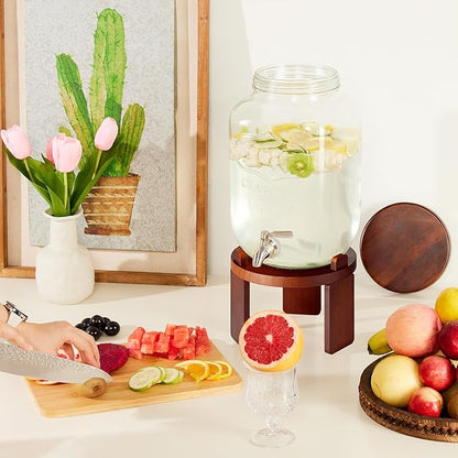 1 Gallon Drink Dispenser for Parties,Glass Beverage Dispenser with Stand,Water Dispenser with 18/8 Stainless Steel Spigot,Lemonade Stand Dispenser for Fridge,Juice,Punch,Cocktails,Ice Tea & Sun Tea - Image 8