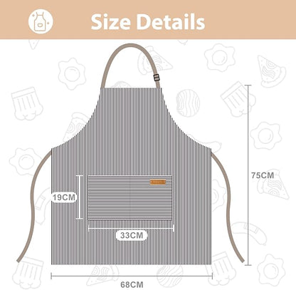 VALOME 2 Pack Kitchen Aprons, Apron for Cooking with 2 Pockets, Unisex Adjustable Neck Strap Chef Aprons for Men Women - Image 2
