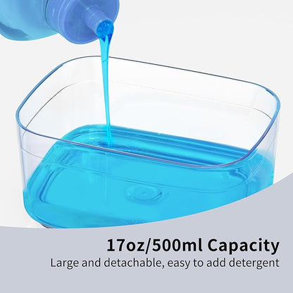 ROSEOK Dish Soap Dispenser for Kitchen,Detachable Soap Dispenser with Sponge Holder for Dish Cleaning,17 Ounces,Navy Blue,1 Pack