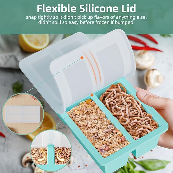 Silicone Freezer Tray for Sauce Cube: FDDAI Super Prep Freezing Tray for Souped Storage - Freeze 125mL 250mL Broth Soup Portion
